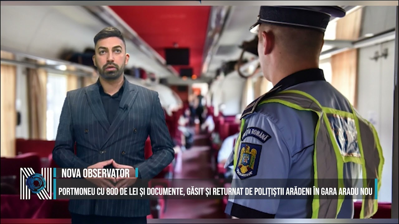 PORTMONEU CU 800 DE LEI ȘI DOCUMENTE, GĂSIT ȘI RETURNAT DE POLIȚIȘTII ARĂDENI ÎN GARA ARADU NOU