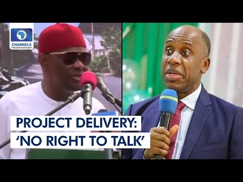, title : ''I Constructed Road To Your House', Wike Slams Amaechi On Project Delivery'