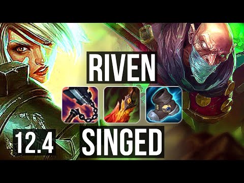 RIVEN vs SINGED (TOP) | 11/0/4, 8 solo kills, Legendary, 1.4M mastery | BR Master | 12.4