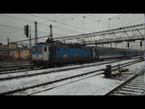Příjezd vlaku R 608 Svatava (ČD 363.071) - Chomutov, 19. 1. 2013