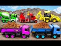 JCB Tractor, Excavator, Crane rescue and wash Dump Truck - Car toy for kids