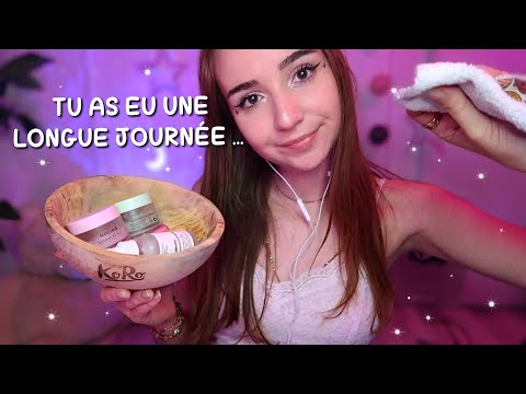 ASMR pov: Tu rentres d'une LONGUE JOURNÉE et je m'occupe de tout 🌸