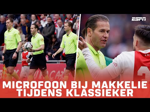 Microfoon bij Danny Makkelie tijdens Ajax - Feyenoord | SPECIAL | Extra Tijd