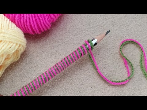 It is very easy !! Super easy Woolen Yarn Flower making ideas with Pencil | Easy Sewing Hack