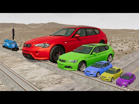 Small to Giant Cars vs Train and Rail #1 - BeamNG.drive