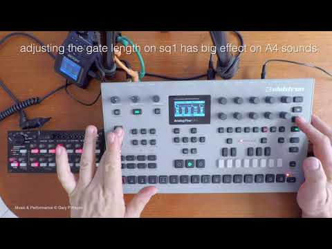 ANALOG 4 TUTORIAL 3 flow, polymeter polyrhythm. Elektron Korg SQ1 Continuous jam. Track from Scratch