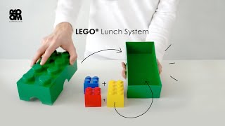LEGO® box na desiatu 8 - modrá 100 x 200 x 75 mm