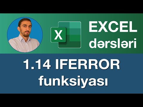 Excel dərsləri  - 1.14 Exceldə IFERROR funksiyası | Excel Formüllerdeki hataları gidermek , Eğerhata