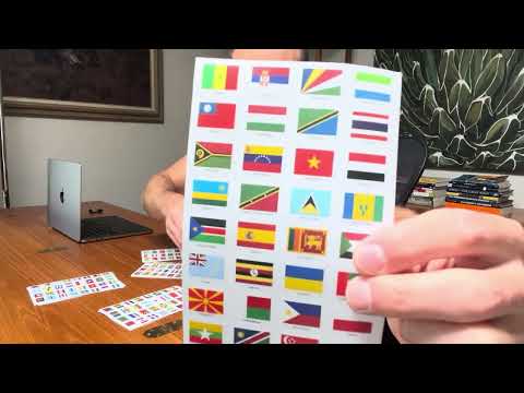 960 Pieces Multicolor World Flag Stickers (192 Countries) for School, Journal, Scrapbook