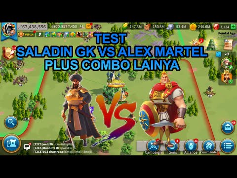 Test Saladin GK VS ALEX MARTEL PLUS COMBO2 Lain pakai Epic COMMANDER rise of kingdoms (Rok)