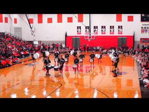 Northville High School 2019 homecoming pep rally drum line feature performance