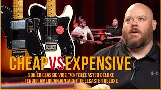 Video thumbnail for Cheap vs. Expensive | Fender American Vintage II Tele Deluxe vs. Squier Classic Vibe Tele Deluxe by Alamo Music Center