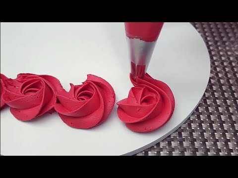 Step by step! How to color whipped cream bright red without bitterness and on a white background