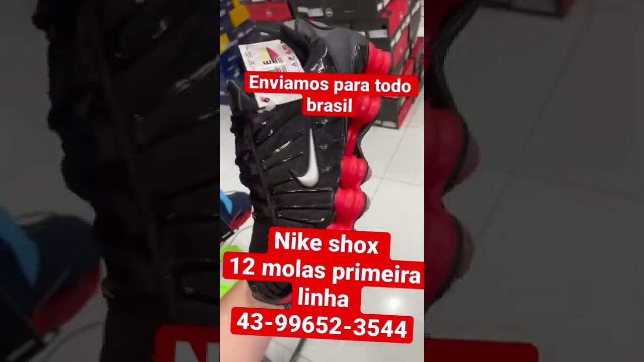 Tenis nike shox 12 molas preto e vermelho refletivo enviamos para todo o brasil #nike #12molas