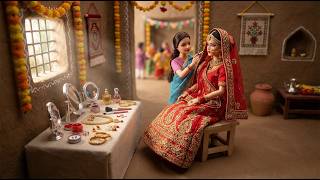 Download lagu 👑💖 Indian Miniature Bride Doll Makeup & Wedding Day Transformation in Village mp3