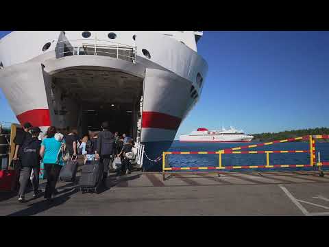 Suécia, Nynäshamn, embarcando no navio Polferries para Gdańsk, elevador 2X