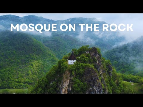 Kušlat Mosque on the rock - Bosnia - DJI Drone