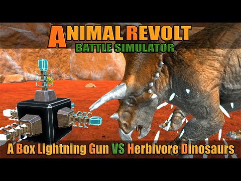 A BOX Lightning Gun vs Herbivore Dinosaurs - Animal Revolt Battle Simulator