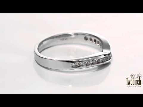0.25ct. Round Fifteen Stone Channel Set Contour Wedding Ring - TwoBirch TB-CR-0007-WG-E