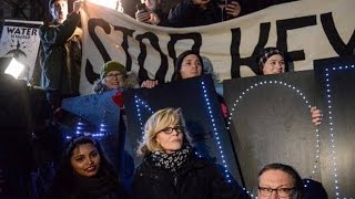 Thousands Take Part in Emergency Protests over Trump's Move to Revive Pipeline Projects