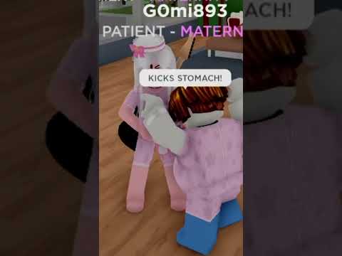 Kicking a pregnant lady's stomach in Roblox #shorts