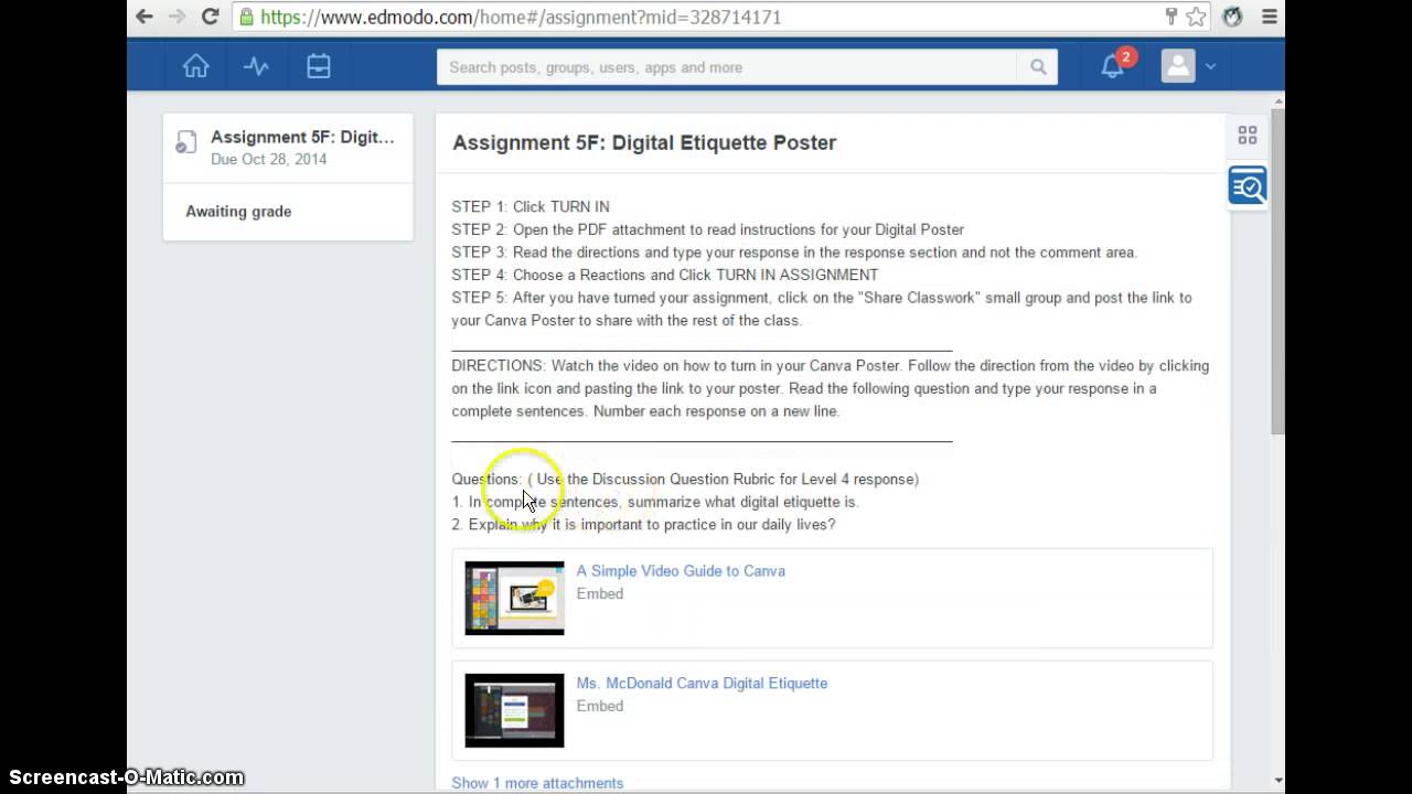 Turn In Digital Etiquette poster