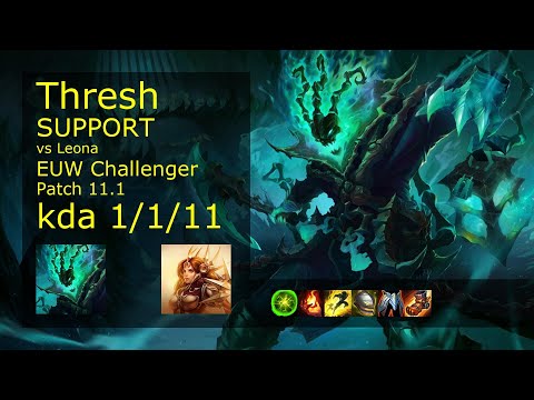 Thresh Support & Jhin vs Leona & Kai'Sa - EUW Challenger 1/1/11 Patch 11.1 Gameplay