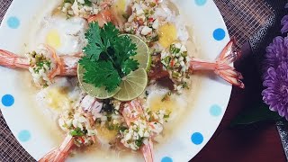 กุ้งไข่จิ๋วนึ่งมะนาว อร่อยมาก แซ่บสะใจ