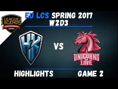 H2K vs UOL Highlights Game 2 EU LCS 2017 Spring W2D3 H2K Gaming vs Unicorns of Love