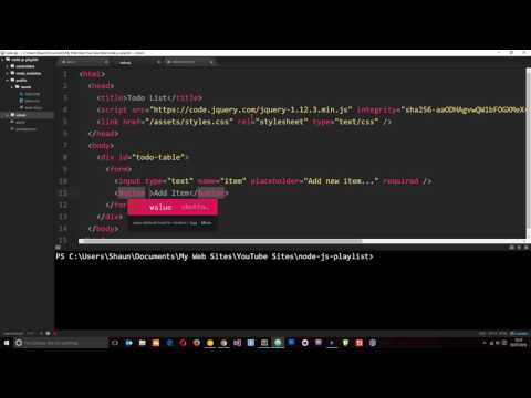 Node JS Tutorial for Beginners 33 Making a To do App part 3