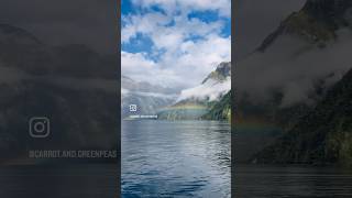 Rainbow over Piopiotahi/Milford Sound 🌈 #milfordsound #rainbow #ニュージーランド #realnz