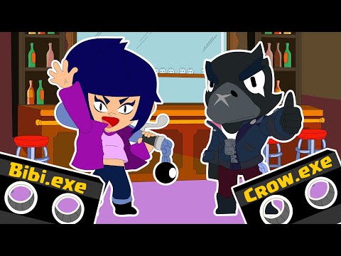 BIBI VS CROW FUNNY MOMENTS - BRAWL STARS ANIMATION