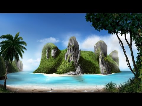 Procreate drawing tutorial landscape: How to draw a island Deutsch