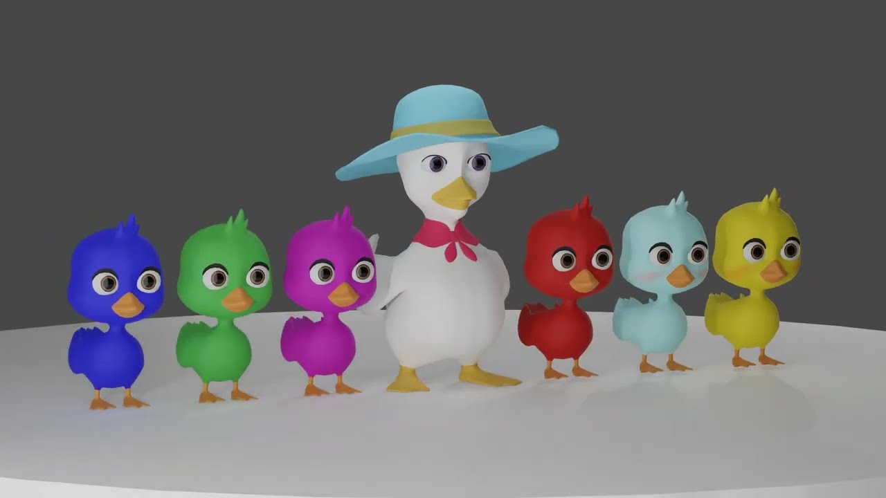 Cartoon Duck Family Pack 3D Model