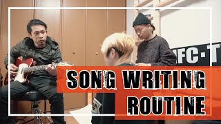 【曲作り】お家でこうやって楽曲制作しています。歌詞・メロディー共有〜仮歌いれ【ベースレスバンド作曲風景】