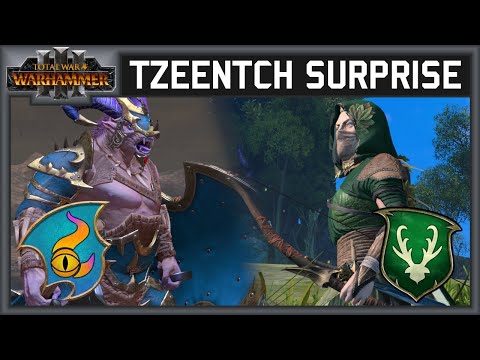 Fight Vanguard with Vanguard - Tzeentch vs Wood Elves - Total War Warhammer 3 Multiplayer