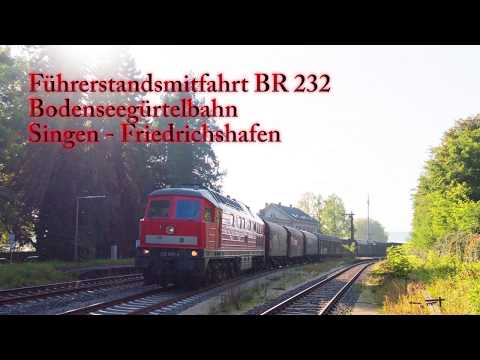 4k Führerstandsmitfahrt BR 232 - Bodenseegürtelbahn von Singen nach Friedrichshafen
