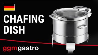 Chafing dish - Rond - avec couvercle en verre à fermeture douce (Soft-Close) - 8.9L