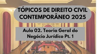 Aula 2. Tópicos de Direito Civil Contemporâneo - Teoria Geral do Negócio Jurídico - Pt 1