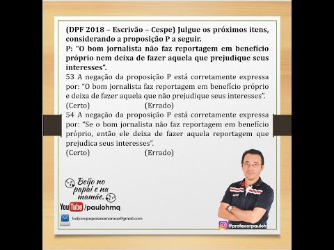 PF 2021 na área! Questões 53 e 54 - Escrivão 2018