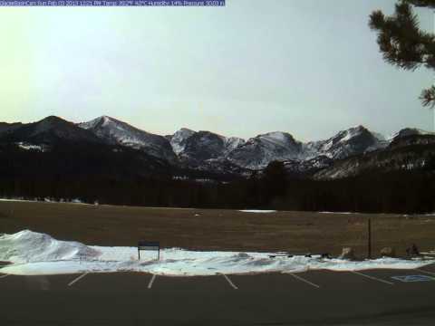 Timelapse from webcam at Rocky Mountain National Park, Glacier valley, 2013-02-03