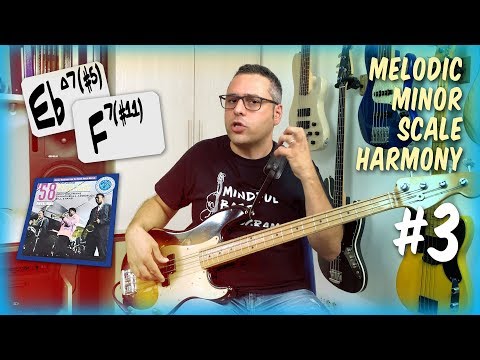 Lezioni di Basso - Scala Minore Melodica: modi, armonia, improvvisazione (3 di 5 - lidio aug e dom)