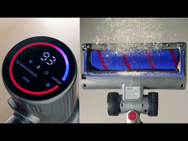 عصا المكنسة اللاسلكية من عبير بشاشة تعمل باللمس ومستشعر غبار ذكي