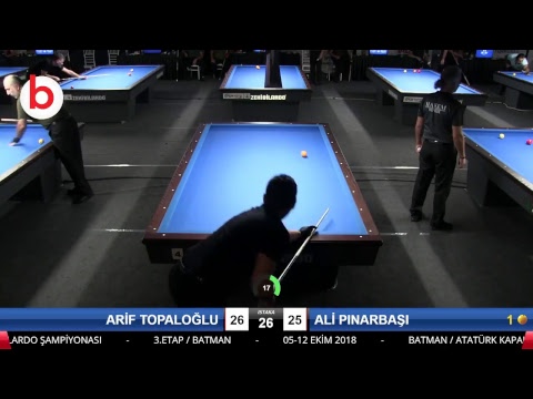 ARİF TOPALOĞLU & ALİ PINARBAŞI Bilardo Maçı - 2018 ERKEKLER 3.ETAP-2.TUR