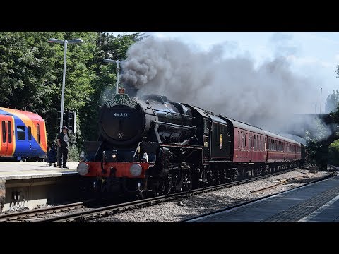 Black 5 44871 on the Royal Windsor Steam Express at Vauxhall, Putney & Feltham. 16/7/19