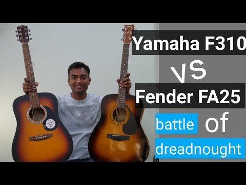 Yamaha F310 vs Fender FA25 acoustic guitars comparison.