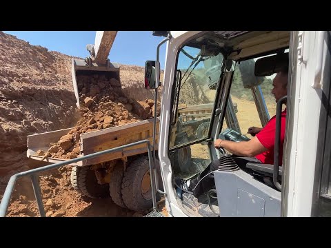 Liebherr 984 Excavator Loading Caterpillar 777 Dumpers - Operator View-Sotiriadis/Labrianidis Mining