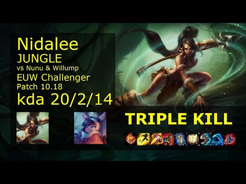 Nidalee Jungle vs Nunu & Willump - EUW Challenger 20/2/14 Patch 10.18 Gameplay