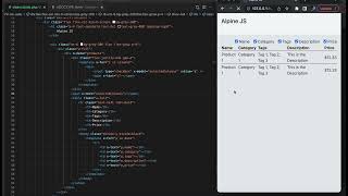 Hide Table Columns using Alpine Js