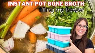 Costco Rotisserie Chicken into Instant Pot Bone Broth - Filling my freezer for the season!